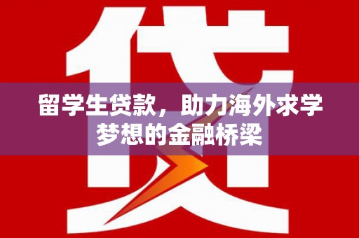离岛留学生贷款，助力海外求学梦想的金融桥梁