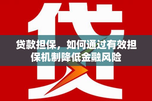 离岛贷款担保，如何通过有效担保机制降低金融风险