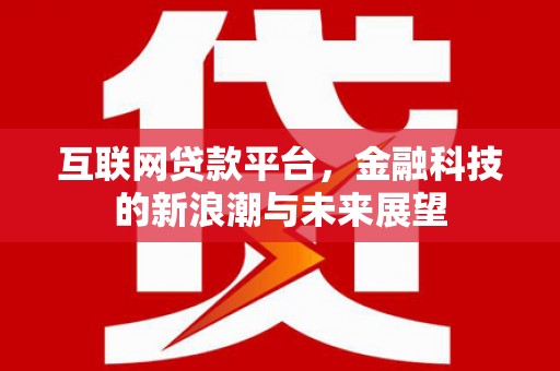 离岛互联网贷款平台，金融科技的新浪潮与未来展望